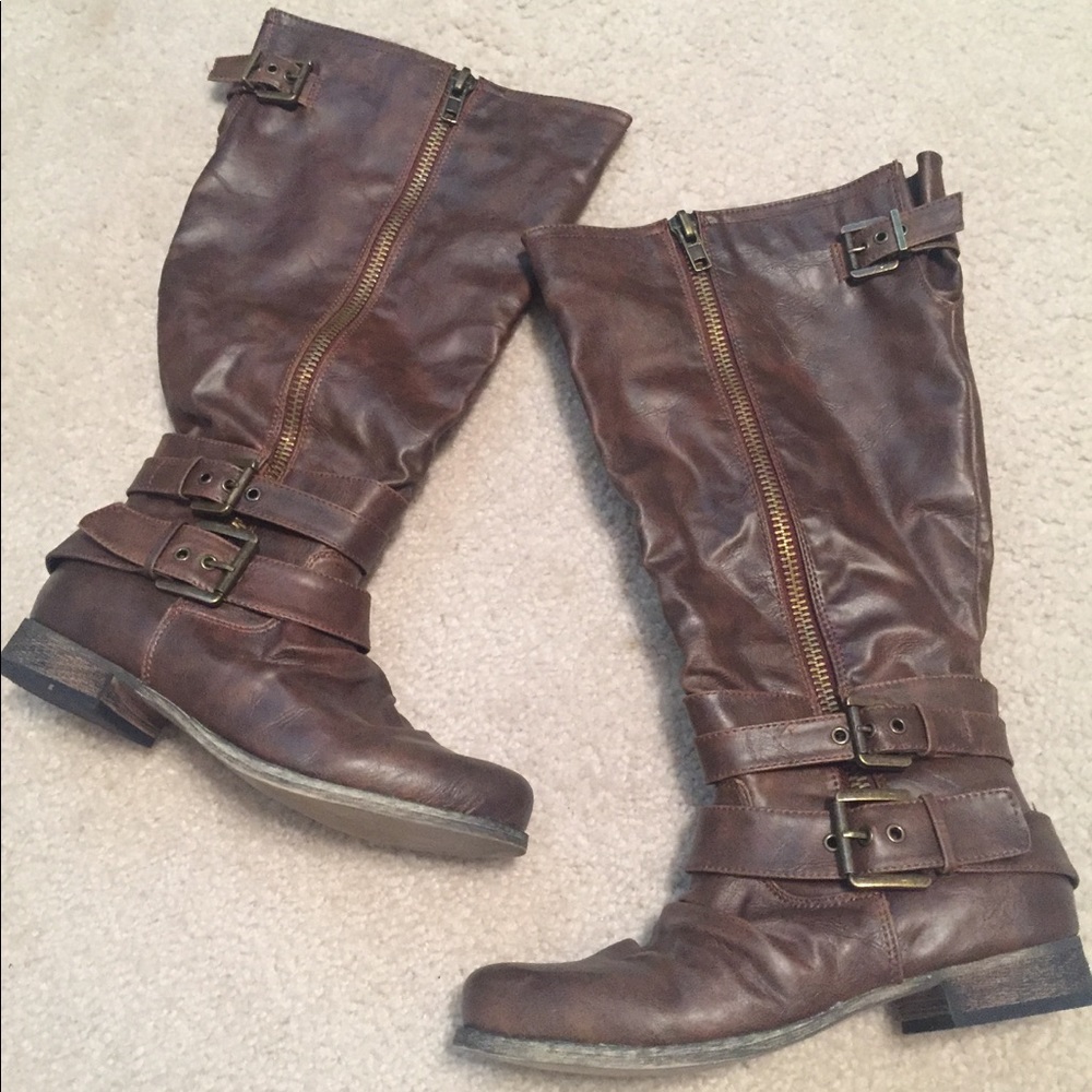 Brown riding boots NWOT (wide calf)